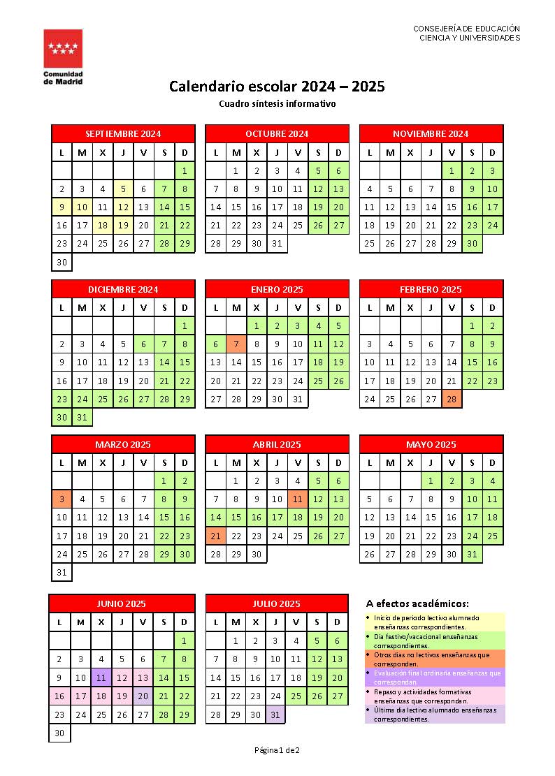 Calendario Escolar