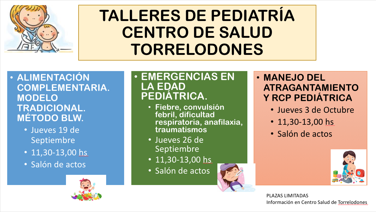 cartel talleres educativos pediatria